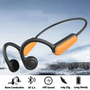 Home 2025 True Bone Conduction Earphones Bluetooth 5.3 Sports Wireless Headphones Ear Hook Waterproof Headset for Running Driving