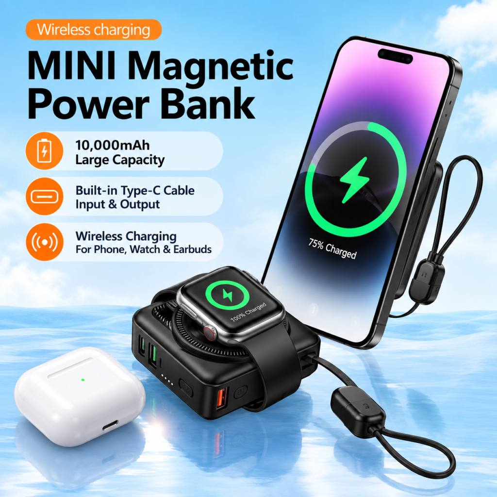 mini banque d’énergie magnétique multifonctionnelle