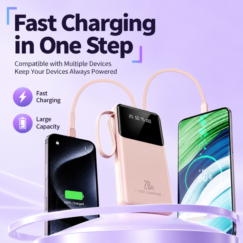 recharge rapide, énergie à portée de main