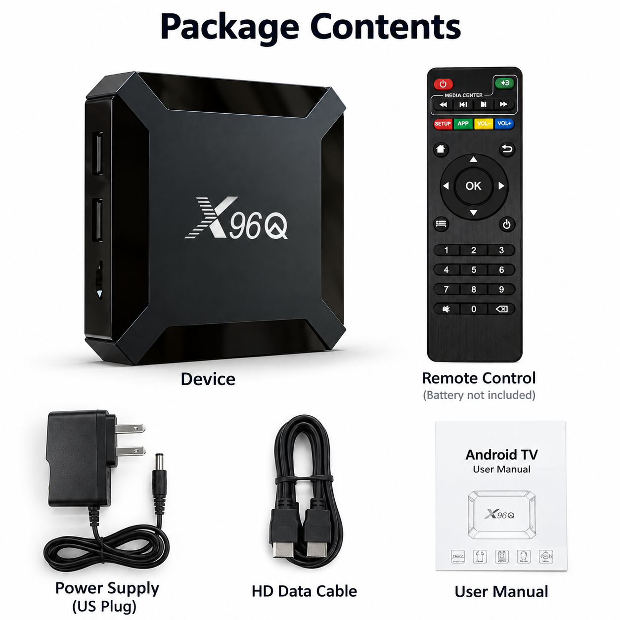 X96q Set Top Box Android 10 Quan Zhi H313 4K HD Smart Player 2G/16G Tvbox plug